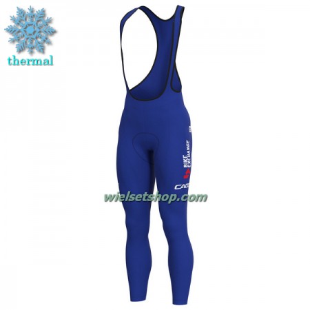 Fietsbroek Lang met Bretels 2022 BikeExchange Jayco Winter Thermal Fleece - Blauw